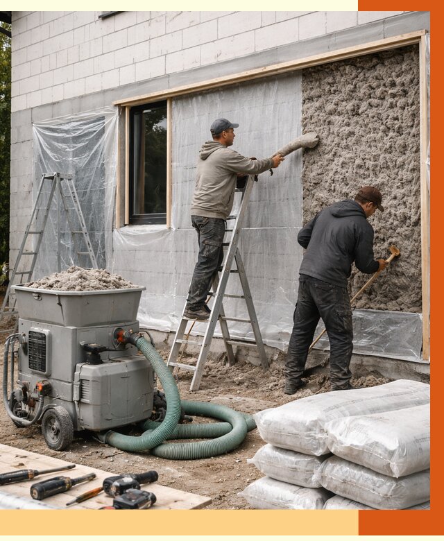 Утепление дома из газобетона эковатой в Красноуфимске от 4571 руб./м2 | ТепломастерКрф